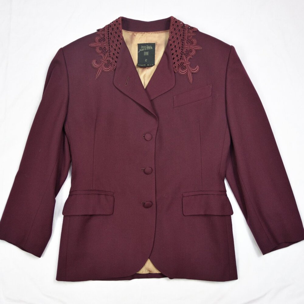 JGP VINTAGE BLAZER WITH EMBROIDERED COLLAR